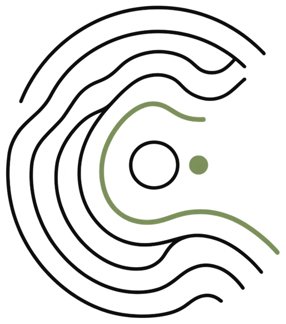 Isotipo de COTA: ondas concéntricas con detalles en verde